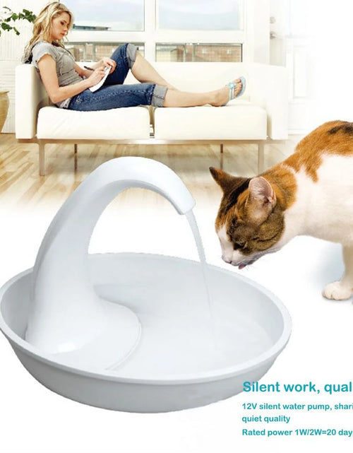 Load image into Gallery viewer, New Automatic Swan Shaped Pet Cat Dog Water Dispenser Feeding Water Flowing Fountain Cat Drinking Bowl Electric Water Dispenser