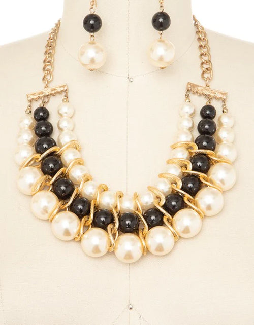 Load image into Gallery viewer, Mix Beads Pearl Statement Necklace Set