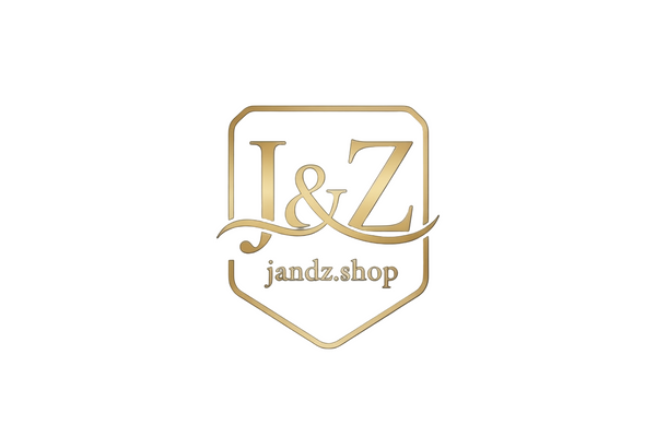 Gold logo with 'J&Z' and 'jandz.shop' text on a white background