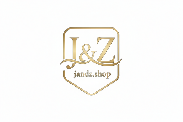 Gold logo with 'J&Z' and 'jandz.shop' text on a white background