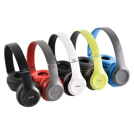 Wireless Bluetooth 5.0 Over-Ear Headphones with FM Radio, MIC & Foldable Design – Supports TF Card
