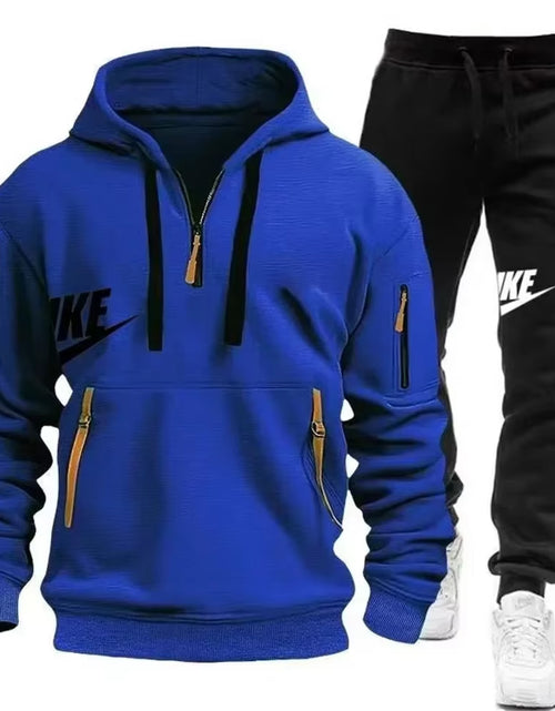 Load image into Gallery viewer, 2025 New Men&#39;S Autumn and Winter Suit Zipper Hoodie + Trousers Suit Casual Men&#39;S Sportswear Warm Suit
