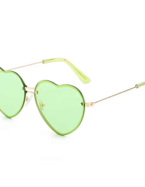Load image into Gallery viewer, Heart Shaped Sunglasses Metal Women Brand Designer Fashion Rimless LOVE Clear Ocean Lenses Sun Glasses Oculos UV400
