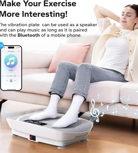 Vibration Plate Exercise Machine,Whole Body Workout Power Vibrate Fitness Platform Vibration Plate for Lymphatic Drainage