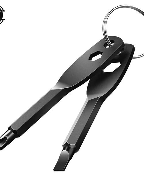 Load image into Gallery viewer, 1 Set Stainless Steel Mini EDC Multifunction Screwdriver Key Shape Slotted/Cross Screwdrivers Keychain Pocket Repair Tool

