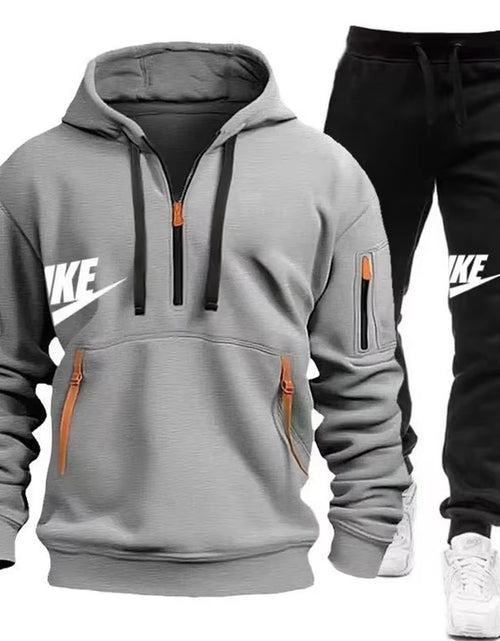 Load image into Gallery viewer, 2025 New Men&#39;S Autumn and Winter Suit Zipper Hoodie + Trousers Suit Casual Men&#39;S Sportswear Warm Suit
