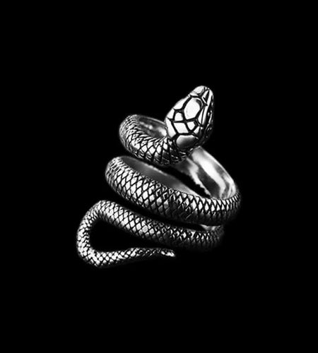 Stainless Steel Snake Ring Retro Vintage Serpent Unisex Biker Punk Ring Size 5-13