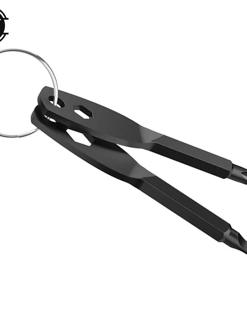 Load image into Gallery viewer, 1 Set Stainless Steel Mini EDC Multifunction Screwdriver Key Shape Slotted/Cross Screwdrivers Keychain Pocket Repair Tool
