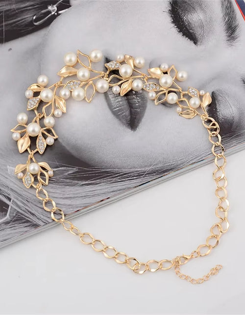 Load image into Gallery viewer, Simulated Pearl Necklaces &amp; Pendants Leaves Statement Necklace Women Collares Ethnic Jewelry for Gifts
