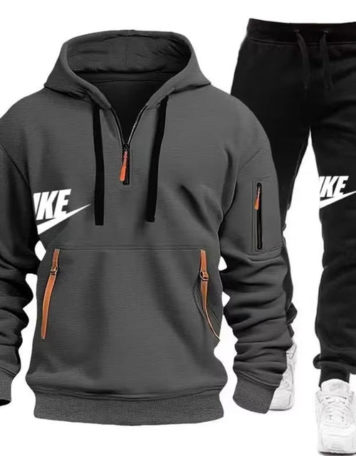 Load image into Gallery viewer, 2025 New Men&#39;S Autumn and Winter Suit Zipper Hoodie + Trousers Suit Casual Men&#39;S Sportswear Warm Suit
