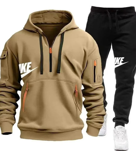 2025 New Men'S Autumn and Winter Suit Zipper Hoodie + Trousers Suit Casual Men'S Sportswear Warm Suit