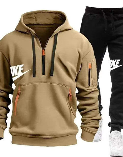 Load image into Gallery viewer, 2025 New Men&#39;S Autumn and Winter Suit Zipper Hoodie + Trousers Suit Casual Men&#39;S Sportswear Warm Suit

