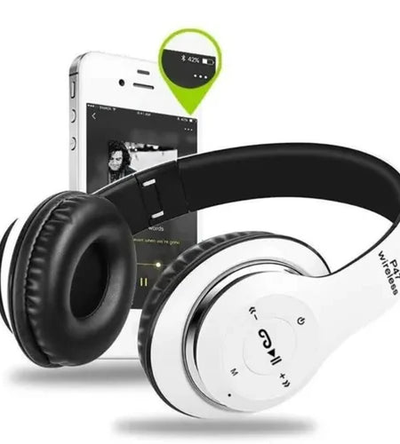 Wireless Bluetooth 5.0 Over-Ear Headphones with FM Radio, MIC & Foldable Design – Supports TF Card