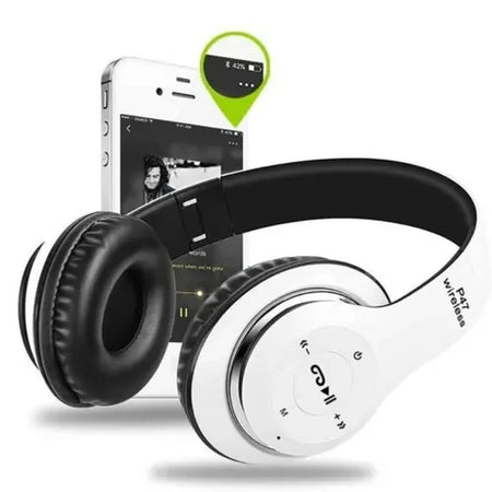 Wireless Bluetooth 5.0 Over-Ear Headphones with FM Radio, MIC & Foldable Design – Supports TF Card