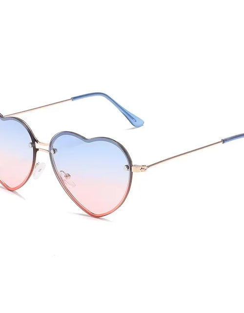 Load image into Gallery viewer, Heart Shaped Sunglasses Metal Women Brand Designer Fashion Rimless LOVE Clear Ocean Lenses Sun Glasses Oculos UV400
