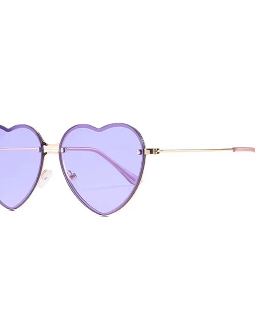 Load image into Gallery viewer, Heart Shaped Sunglasses Metal Women Brand Designer Fashion Rimless LOVE Clear Ocean Lenses Sun Glasses Oculos UV400
