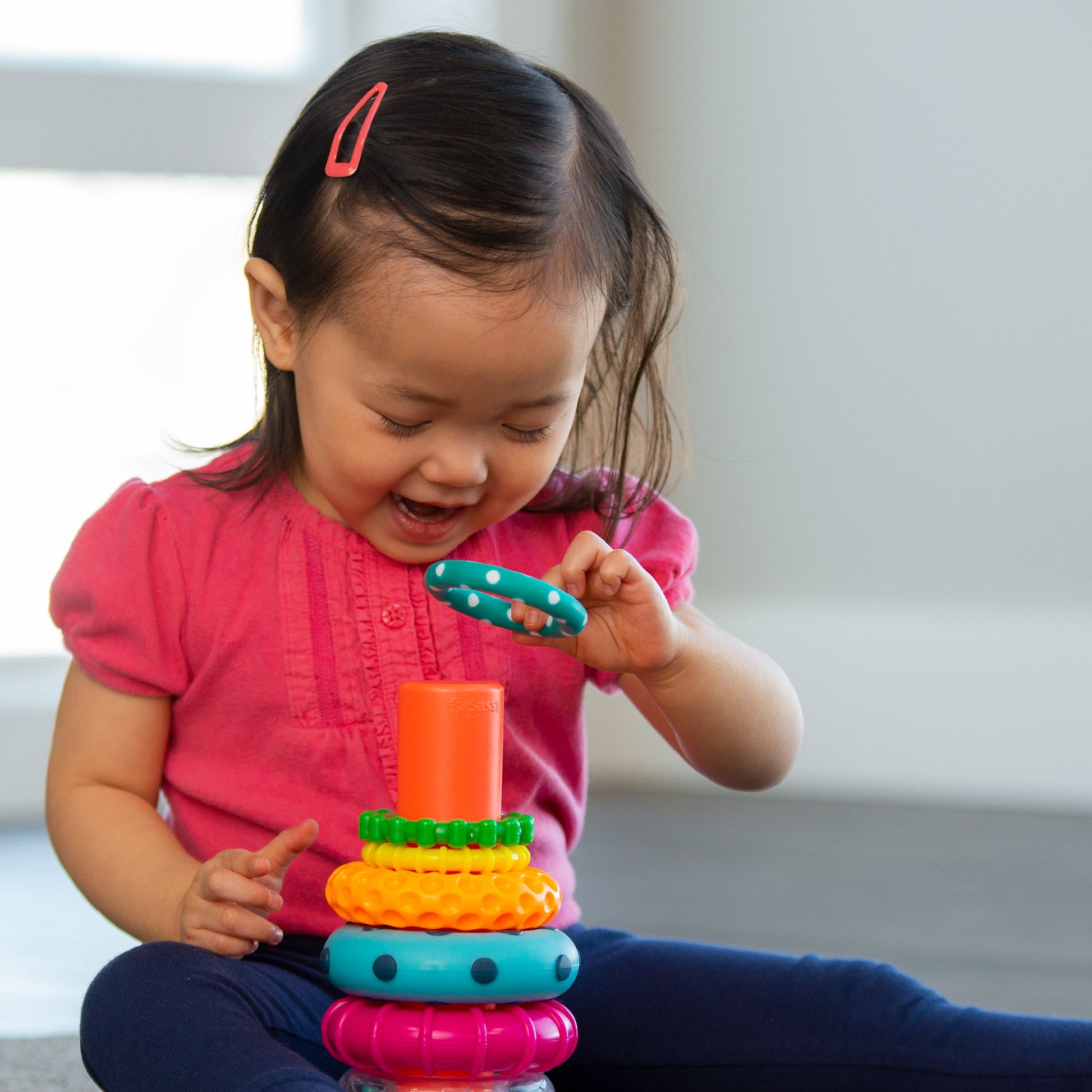 Stacks of Circles Stacking Ring STEM Learning Toy, 9 Piece Set, Ages 6 Months and Up