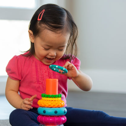 Stacks of Circles Stacking Ring STEM Learning Toy, 9 Piece Set, Ages 6 Months and Up