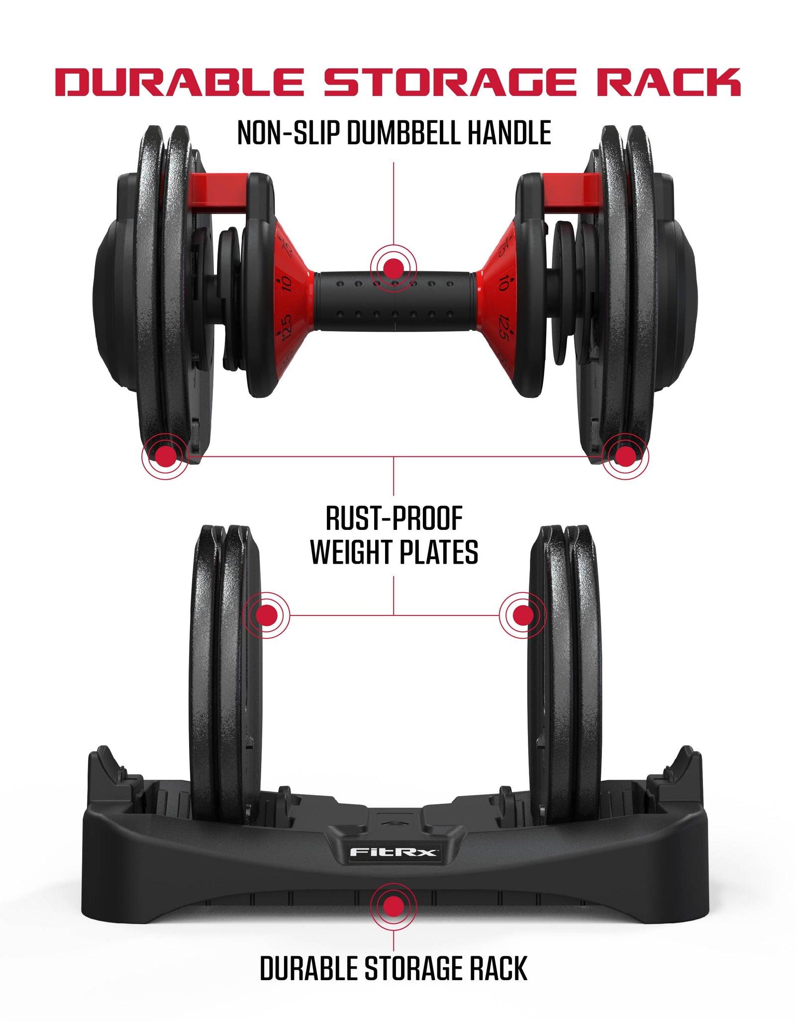 Smartbell, 25Lbs. Quick-Select 9 in 1 Adjustable Dumbbell for Home Gym, 5-25Lbs. Weight in 2.5Lbs Increments