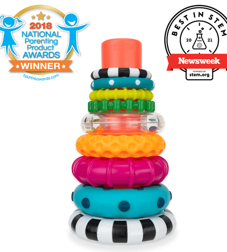 Stacks of Circles Stacking Ring STEM Learning Toy, 9 Piece Set, Ages 6 Months and Up