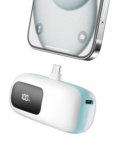 Portable Charger Power Bank Type-C, 5000Mah Battery Pack Charing Bank for Android Samsung,Pixel,Iphone15 Series,Blue