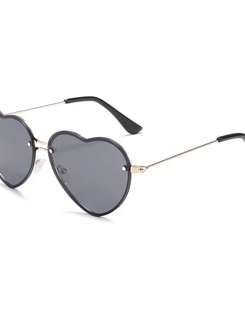 Load image into Gallery viewer, Heart Shaped Sunglasses Metal Women Brand Designer Fashion Rimless LOVE Clear Ocean Lenses Sun Glasses Oculos UV400
