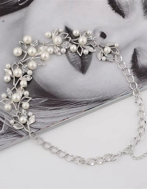 Load image into Gallery viewer, Simulated Pearl Necklaces &amp; Pendants Leaves Statement Necklace Women Collares Ethnic Jewelry for Gifts
