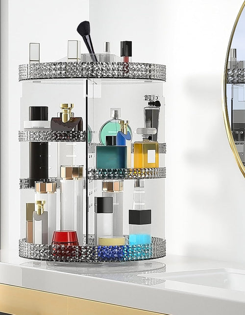 Load image into Gallery viewer, 360 Degree Rotating Makeup Organizer, Extra Large Capacity Cosmetic Storage Unit, Removable DIY 7 Layers Skincare Organizer, Acrylic Beauty Perfume Organizer for Vanity Countertop (Gray)
