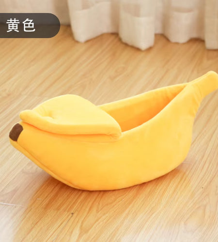 Pet Banana Shaped Warm Cat Nest Dog Nest Semi Closed Pet Nest Hamster Nest Pet Bed Sleeping Mat