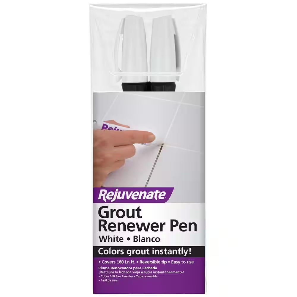 4 Oz. White Interior Water-Based Grout Restorer Marker Pens (2-Pack)