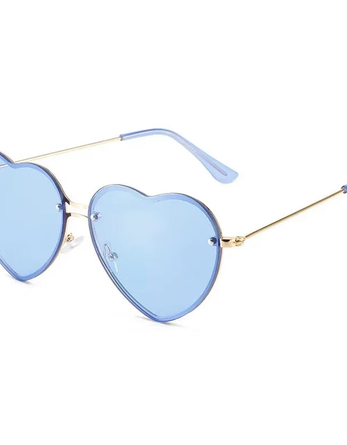 Load image into Gallery viewer, Heart Shaped Sunglasses Metal Women Brand Designer Fashion Rimless LOVE Clear Ocean Lenses Sun Glasses Oculos UV400
