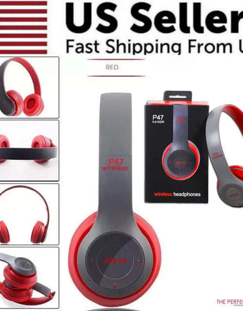 Load image into Gallery viewer, Wireless Bluetooth 5.0 Over-Ear Headphones with FM Radio, MIC &amp; Foldable Design – Supports TF Card
