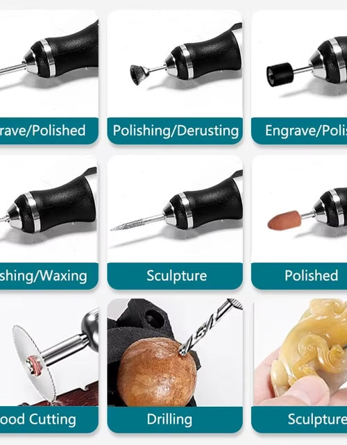 Load image into Gallery viewer, USB Cordless Rotary Tool Kit Woodworking Engraving Pen DIY for Jewelry Metal Glass Mini Wireless Drill
