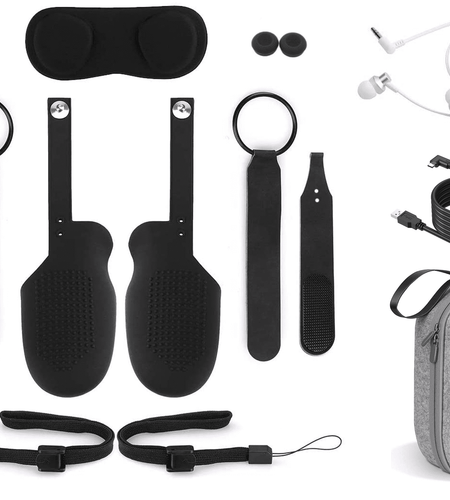 2022  Quest 2 All-In-One VR Headset with Touch Controllers, 256GB SSD, 3D Audio,Holiday Bundle: Marxsol Carrying Case, Earphone,10Ft Link Cable, Grip Cover,Knuckle & Hand Strap Lens Cover