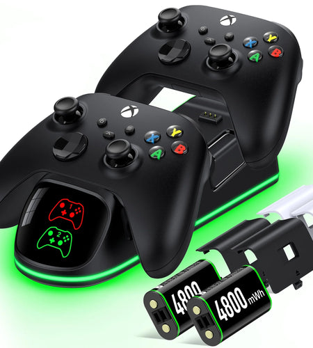 Controller Charger for Xbox Series/One-X/S/Elite with 2 X 4800 Mwh Rechargeable Battery Packs, Xbox Accessories for Xbox Controller Battery