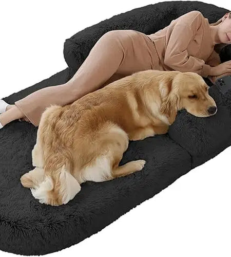 Human Dog Bed, 74"X43"X9" Dog Beds for Large Dogs, Foldable Plush Washable Dog Beds