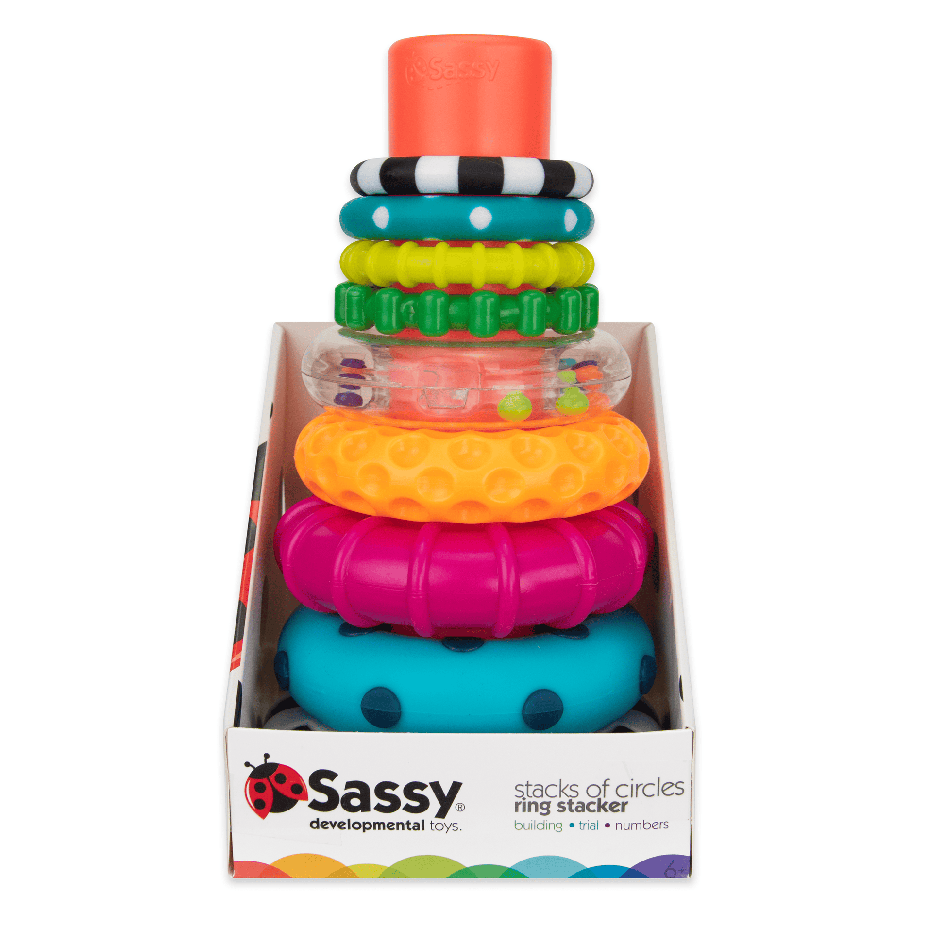 Stacks of Circles Stacking Ring STEM Learning Toy, 9 Piece Set, Ages 6 Months and Up