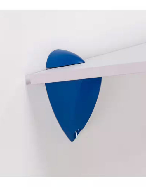 Load image into Gallery viewer, 23.625 In. W X 7.125 In. D Puzzle White Shelf with Jazzy Red Brackets Decorative Shelf Kit
