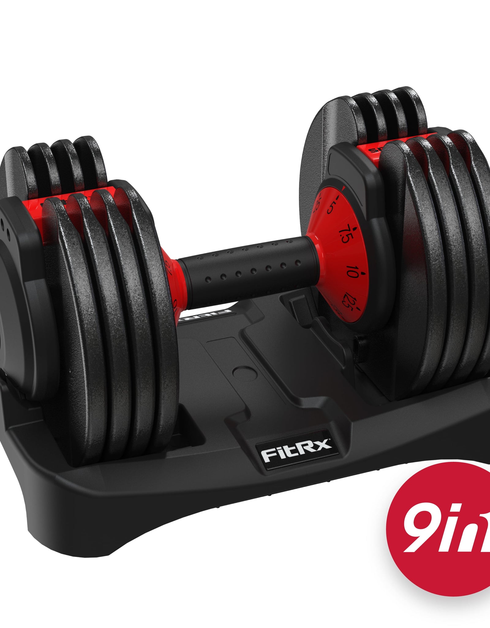 Smartbell, 25Lbs. Quick-Select 9 in 1 Adjustable Dumbbell for Home Gym, 5-25Lbs. Weight in 2.5Lbs Increments