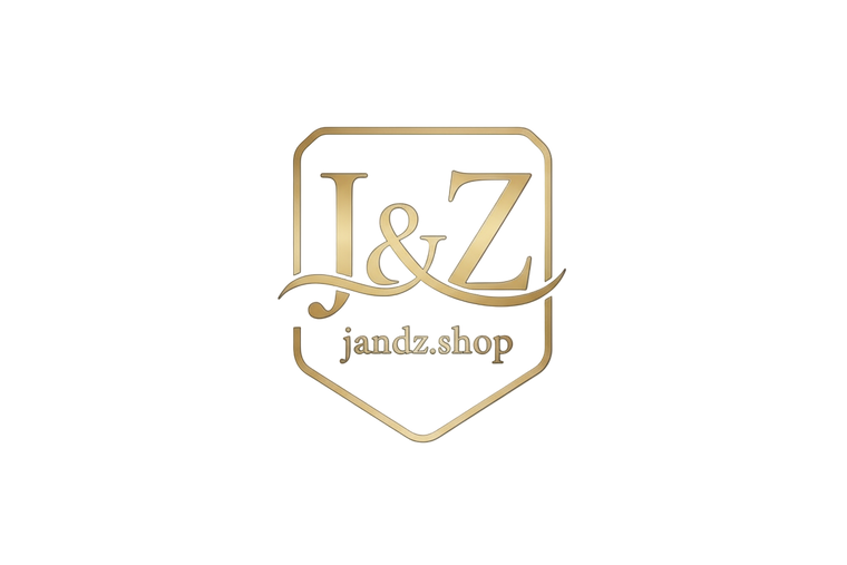 Gold logo with 'J&Z' and 'jandz.shop' text on a white background