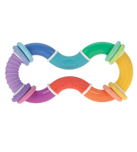 Twist-A-Ring Rattle Teether Toy for Babies, Multicolor