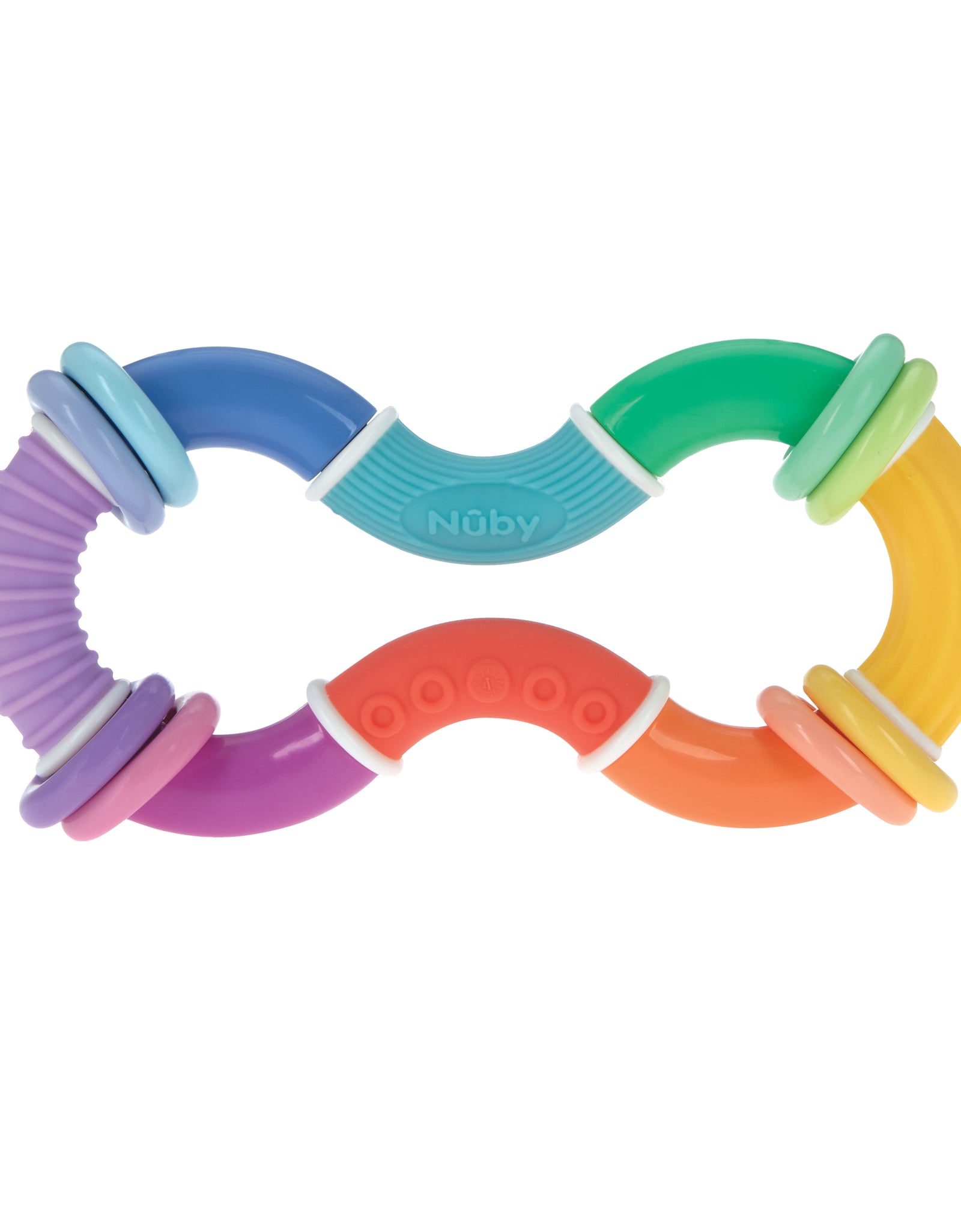 Twist-A-Ring Rattle Teether Toy for Babies, Multicolor