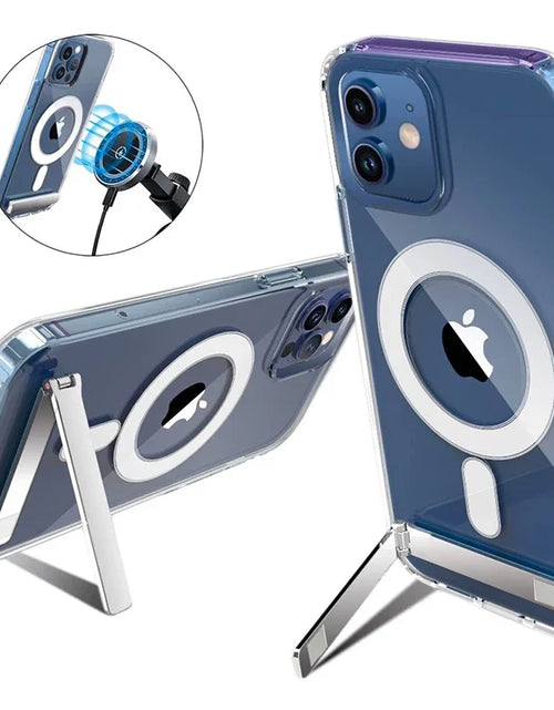 Load image into Gallery viewer, Magnetic Compatible with iPhone 17 Pro Max Case with Stand [Military Grade Drop Tested][Compatible with Magnet] Ring Translucent Slim Hard Back Soft Edge
