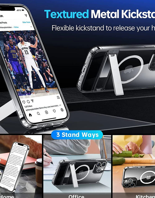 Load image into Gallery viewer, Magnetic Compatible with iPhone 17 Pro Max Case with Stand [Military Grade Drop Tested][Compatible with Magnet] Ring Translucent Slim Hard Back Soft Edge
