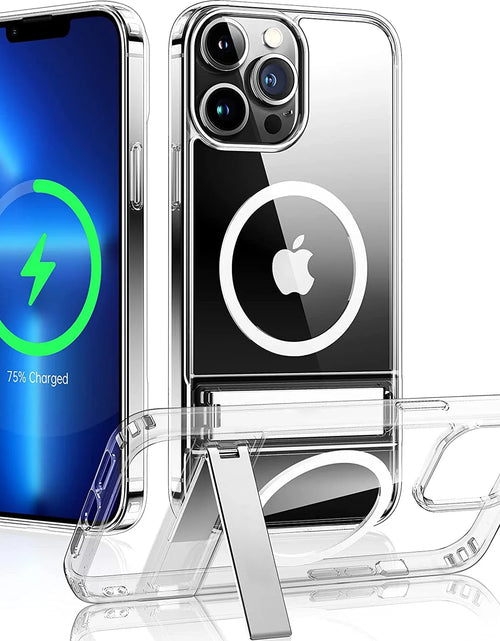 Load image into Gallery viewer, Magnetic Compatible with iPhone 17 Pro Max Case with Stand [Military Grade Drop Tested][Compatible with Magnet] Ring Translucent Slim Hard Back Soft Edge
