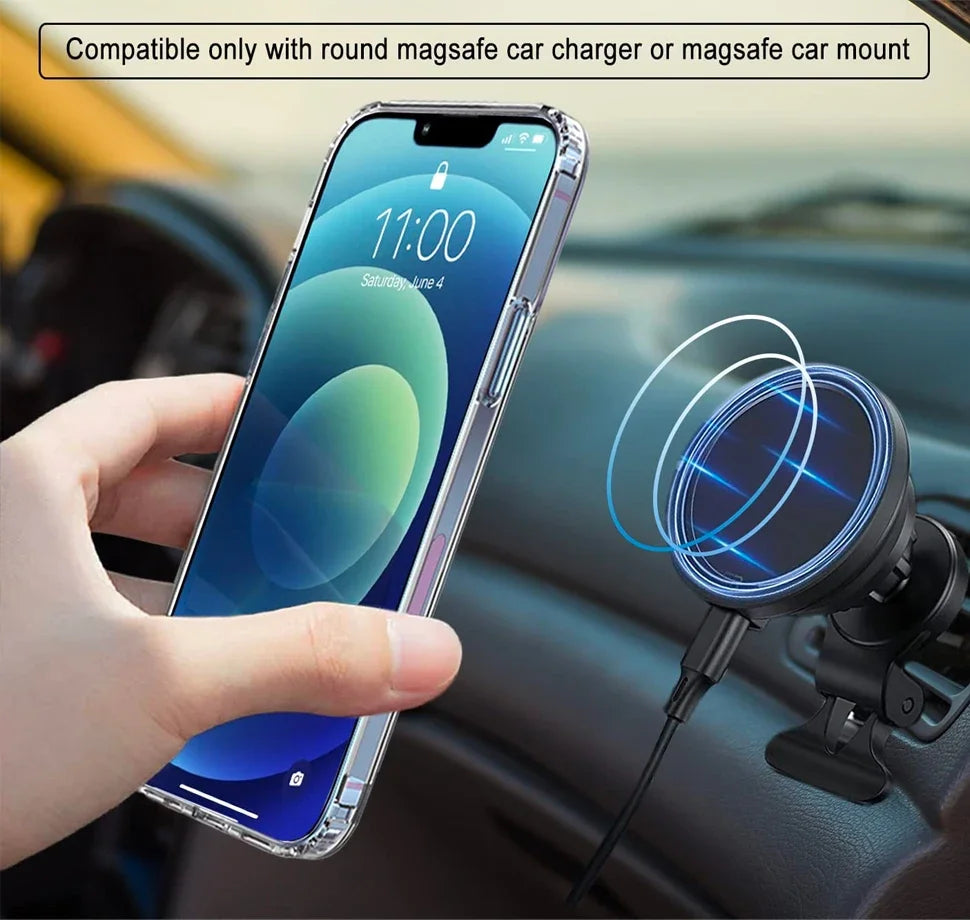 Magnetic Compatible with iPhone 17 Pro Max Case with Stand [Military Grade Drop Tested][Compatible with Magnet] Ring Translucent Slim Hard Back Soft Edge
