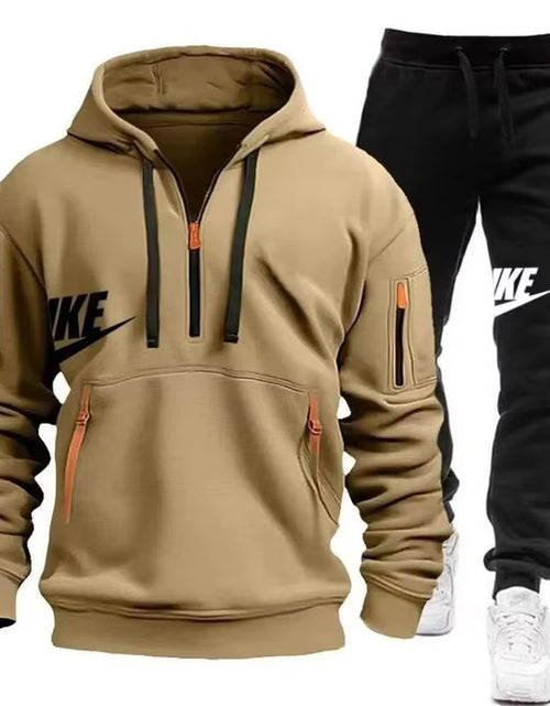 Load image into Gallery viewer, 2025 New Men&#39;S Autumn and Winter Suit Zipper Hoodie + Trousers Suit Casual Men&#39;S Sportswear Warm Suit
