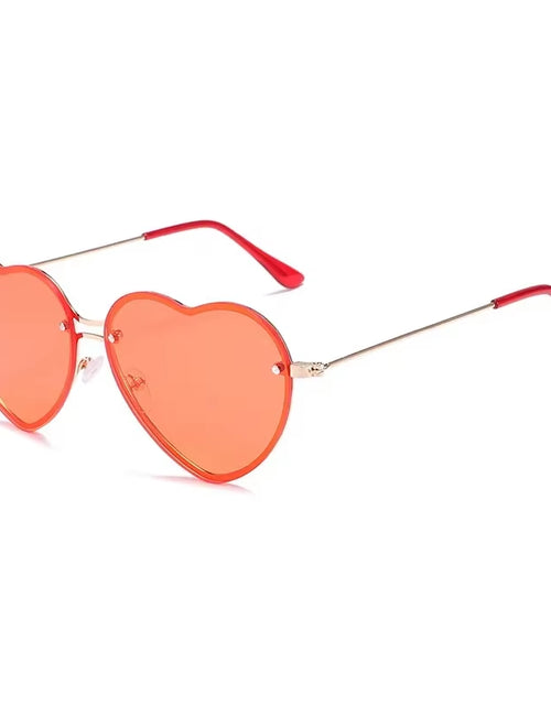Load image into Gallery viewer, Heart Shaped Sunglasses Metal Women Brand Designer Fashion Rimless LOVE Clear Ocean Lenses Sun Glasses Oculos UV400
