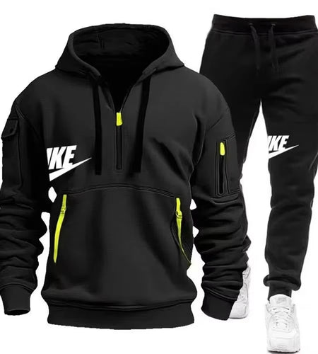 2025 New Men'S Autumn and Winter Suit Zipper Hoodie + Trousers Suit Casual Men'S Sportswear Warm Suit