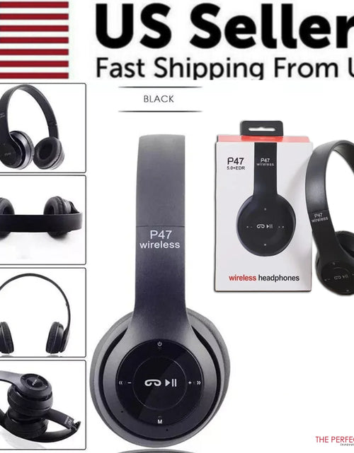 Load image into Gallery viewer, Wireless Bluetooth 5.0 Over-Ear Headphones with FM Radio, MIC &amp; Foldable Design – Supports TF Card
